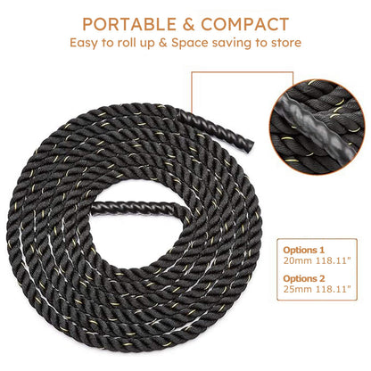 19/30FT Exercise Battle Rope for Home Gym Workout